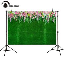 Allenjoy photography backdrop wedding flower wall green grass background photocall studio photobooth photoshoot photo sessions 2024 - buy cheap