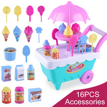 Children Kitchen Pretend Play Toys Set Cutting Ice Cream Car Food Miniature Play Do House Education Toy Gift for Girls Kids 2018 2024 - buy cheap
