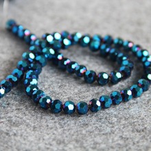 Pulseira bracelete 6mm facetado pavão azul ab + contas de vidro colorido contas de cristal soltas 15 polegadas diy jóias da menina montagem 2024 - compre barato