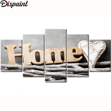 Dispaint 5pcs Full Square/Round Drill 5D DIY Diamond Painting "home sweet home" Multi-picture Combination Embroidery 5D Gift 2024 - buy cheap