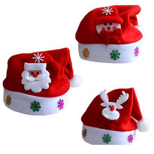 Kids  Adult  LED Christmas Hat Santa Claus Reindeer Snowman Xmas Gifts Cap Beanies Hats 2024 - buy cheap