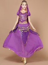 2016 4 pçs/sets indiano trajes de dança do ventre desgaste Bollywood vestido egípcio Bellydance Dancewear Lady Plus Size mais cores 2024 - compre barato
