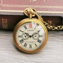 Antique London 1856's  5 Hand Small Dial Mechanical Pocket Watch Roman Number Open Face Fob Watch Gift Clock 2024 - buy cheap