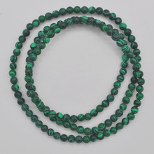 Collar de pulsera de cuentas redondas de malaquita verde de 4 MM, joyería elástica de 22 pulgadas para regalo G749 2024 - compra barato