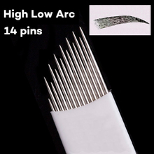 Staggered 14 Pins needle blade permanent makeup fog Eyebrow tattoo High and Low arc blades needles for manual pen microblading 2024 - buy cheap