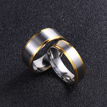 MANGOSKY пары кольцо из белого золота-Цвет ювелирные изделия для женщин, для мужчин, стальной сплав с титаном любителей кольцо Обручальные кольца из нержавеющей стали 6 мм 8 мм 2024 - купить недорого