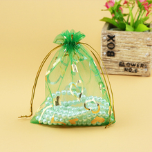 Hot Sale 100pcs/lot Green Organza Bags 7x9cm Small Wedding Gift Bag Pouches Drawable Earrings Charms Jewelry Packaging Bags 2024 - buy cheap
