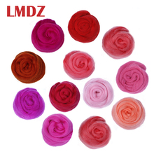 LMDZ 50g Red Color Soft Dyed Wool Tops Roving Wool Fibre For DIY Needle Felting Doll Needlework Spinning Sewing Material 2024 - buy cheap