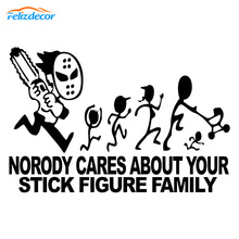 23*15cm Jason With Chainsaw Quote Decal No body cares about your stick figure family Decals Fun Car Window Decor Car StickerL970 2024 - buy cheap