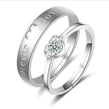 KOFSAC-anillos de plata de ley 925 para hombre y mujer, anillos de boda con corazón de amor de cristal brillante, CZ, regalos de joyería y anillos 2024 - compra barato