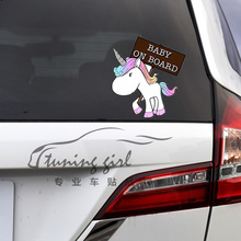 Car Stickers Horse Pony Unicorn Cartoon Baby In Car Cute Lovely Creative Decals  Relective Auto Tuning Styling D10 2024 - buy cheap