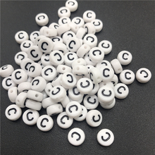 Contas de letras acrílicas espaçadas 7mm, 100 peças, contas de alfabeto oval para fazer joias, colar de pulseira diy 2024 - compre barato
