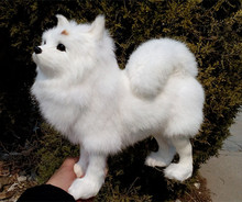 Husky-simulador bonito blanco de 29x25cm, modelo de perro en miniatura de polietileno y pelo, accesorios de decoración del hogar, modelo regalo d394 2024 - compra barato