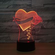 Love Rose 3d Lights Seven Colorful Night Lights Led Touch Remote Control Valentine's Day Gift Kids Lights Lamps 2024 - buy cheap