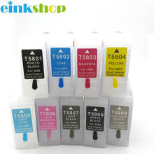 Einkshop cartucho de tinta recarregável vazio, 9 peças, 9 cores para impressora epson t5801-t5809, epson stylus pro 3800 2024 - compre barato