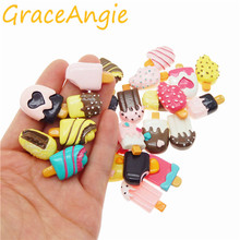 GraceAngie 20pcs/pack Resin Summer Ice Cream Shape Imitation Food Jewelry Accessories Refrigerator Ornament Patch 2024 - buy cheap