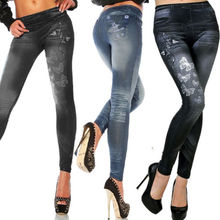 Nueva moda de la mujer Vaqueros Jeggings Look Skinny elástico Slim polainas Pantalones suaves 2024 - compra barato