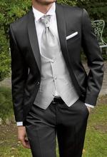 Trajes de negocios para hombre negros esmoquin de boda trajes de hombre de alta calidad trajes de boda para novio esmoquin para hombre (chaqueta + pantalones + chaleco + corbata) 2024 - compra barato