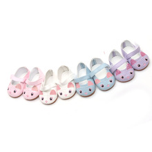 Zapatos para muñecas de 18 pulgadas para niñas, lindos zapatos de gato, zapatos de PU americano para recién nacidos, juguetes para bebés de 43 cm, s147 2024 - compra barato