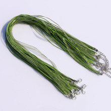 100pcs 45cm Organza Ribbon Cord 4mm Olive Green Necklace Cord With Lobster Clasp Jewelry Making Materials For Necklace DIY 2024 - buy cheap
