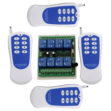 Sistema de controle remoto sem fio dc 12v 8 canais rf, 315/433 mhz 4 transmissores e receptor de codificação fixa sku: 5007