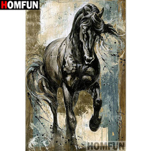 HOMFUN-pintura de diamante 5D DIY "Caballo Animal", cuadrados o redondos de imitación bordado de diamantes, estilo punto de cruz 5D, decoración del hogar, A01436 2024 - compra barato