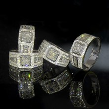 Chucong anel de pulseira de casamento masculino, prata esterlina 925 1ct aaaaa sona cz endimento para homens joias fashion 2024 - compre barato