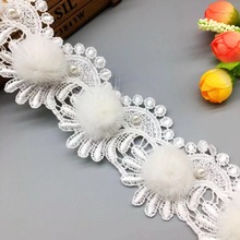 1 Yard Pompom Bird Ribbon Pearl Lace  Trimmings Ribbons Beaded Lace Fabric Embroidered Applique Sewing Wedding Dress Clothes 2024 - buy cheap