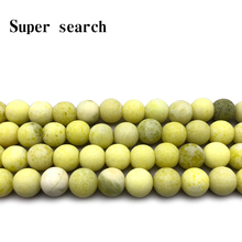 wholesale Froste Natural Round Beads Dumb light yellow Stone Loose Beads For Jewelry Making 15" Pick Size 4 6 8 10 12mm Bracelet 2024 - buy cheap