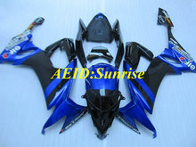 TOP Azul kit Carenagem preta para KAWASAKI Ninja ZX10R 08 09 10 10R ZX 2008 2009 2010 ABS Carenagem Da Motocicleta set + presentes KN05 2024 - compre barato