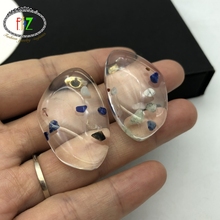 F.J4Z-Nuevos pendientes acrílicos para mujer, aretes geométricos de acrílico, pendientes de tuerca con manchas transparentes, envío directo 2024 - compra barato