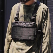 Saco de peito do punk rig hip hop streetwear funcional tático militar saco de peito para homens crossbody bolsa de ombro kanye west cintura 2024 - compre barato