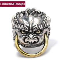 2019 Custom Fashion Adjustable Ring 100% Real 925 Sterling Silver fine jewelry Men Lucky brave troops statement Opening Ring R17 2024 - buy cheap