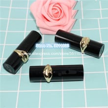 12.1mm Black with Gold Lip Shape Lipstick Tube Lipstick Shell Cosmetic Lip Balm Container Empty Lip Rouge Package 30pcs 50pcs 2024 - buy cheap