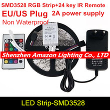 5M 3528 RGB 300 Led SMD Flexible Light Strip Lamp+24 key IR+12V 2A Power Supply 2024 - buy cheap