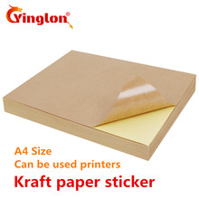 Free shipping 50pcs/lot A4 Brown kraft paper stickers self adhesive handwriting inkjet laser printer white A4 printing stickers 2024 - buy cheap