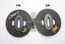 Forged Fitting circular Accessory kirsite Tsuba For Sword Saber Japanese Katana FOO Dog 2024 - buy cheap