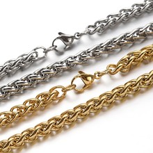 6pcs 5mm 304 Stainless Steel Wheat Chains Bracelets with Lobster Clasps Bracelet For Men Women Jewelry Gift Wholesale  F60 2024 - buy cheap