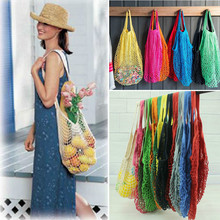 Reusable Fishnet Shopping Bags Fruit String Grocery Shopper Tote Mesh Net Woven Cotton Handle Shoulder Bag Fashion Market Bag 2024 - buy cheap