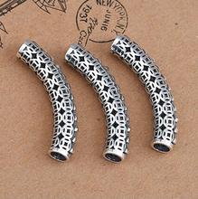 1pc 100% 925 Silver Tube Beads Thai Silver Bracelet Bead Good Luck Wealth Symbol Beads DIY Jewelry Accessories 2024 - buy cheap