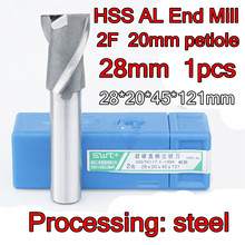 28*20*45*121mm 1 pçs 2 flautas 20mm petiole hss al end mill usinagem de aço frete grátis 2024 - compre barato