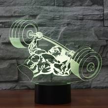 3D Led 7 Color Changing Bench Press Table Lamp Usb Visual Mood Sleep Weightlifting Night light Bed Bedroom Lighting Decor Gifts 2024 - buy cheap