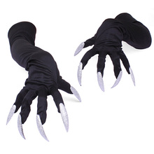 Long Fingernail Milk Silk Glove Halloween Party Cosplay Props Gloves 5 Acrylic Nails Claw Punk Performance Thin Gloves Cuffs G74 2024 - buy cheap