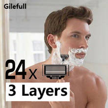 24pcs/lot High quality Razor Blades for Men 3 layers Shaving Razor Blade Compatible for  Mache 3 Machine 2024 - buy cheap