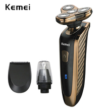 Kemei Rechargeable Electric Shaver Washable Trimmer Face Men Shaving Machine Beard 3D Electric Razor 2024 - buy cheap