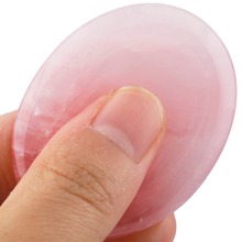 TUMBEELLUWA Natural Pink Quartz Thumb Worry Stone Healing Reiki Crystal Pocket Palm Stone 2024 - buy cheap