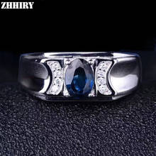 Мужские и женские кольца ZHHIRY из натурального сапфира, кольцо из серебра 925 пробы с драгоценным камнем, настоящие драгоценные ювелирные украшения 2024 - купить недорого