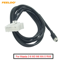 FEELDO 10Pcs Car Female Jack AUX In Input interface Adapter Cable For Mazda 3 6 M3 M6 MX-5 RX8 Besturn B70 Audio Cable Data Wire 2024 - buy cheap