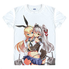 Camiseta de colección de la flota KanColle, Camisetas estampadas de moda, vestido kawaii de Anime y Manga, disfraz de Cosplay a 2024 - compra barato