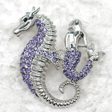 12pcs/lot Wholesale Fashion Brooch Rhinestone Mermaid Seahorse Pin brooches Jewelry Gift C101772 2024 - buy cheap